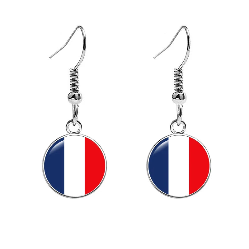 France National Flag Earrings - Multicolor Country Flag Jewelry for Women, Travel Pride & Celebration Gifts
