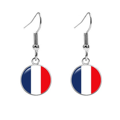 France National Flag Earrings - Multicolor Country Flag Jewelry for Women, Travel Pride & Celebration Gifts