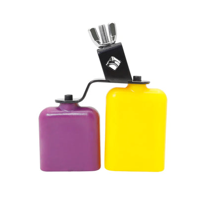 Double Sambago Bell - Latin Percussion Yellow Purple Cowbell High Low Sound Drum Accessory