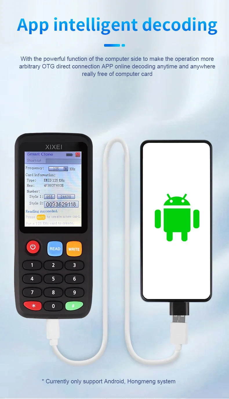 X7 Smart Card Reader RFID Copier IC ID Token Duplicator 125kHz Badge Writer 13.56MHz NFC Programmer