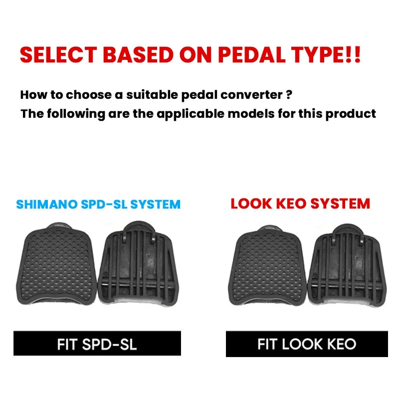 Bicycle Pedal Adapter - SPD-SL to KEO Clipless Pedal Platform Converter for Road Bikes