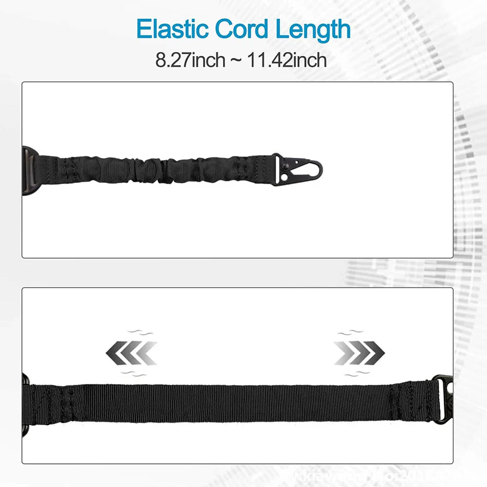 2-Point Extra Long Rifle Sling – Adjustable Gun Strap with Metal Hook QD for Outdoor Sports