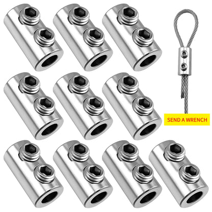5/10/20/50/100pcs Steel Wire Rope Cable Clamps – Metal Copper Clips & Stainless Steel Sling Tools (Fastening Accessories)