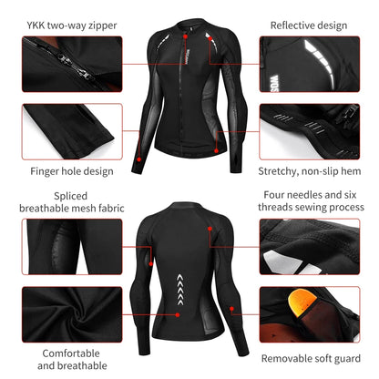 WOSAWE Women Motorcycle Jacket - CE Certified Protective Racing Gear Reflective Motocross Downhill Riding Clothing