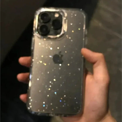 Pink Glitter Bling Clear iPhone Case - Soft Sparkle Protective Cover for iPhone 17 Air 16 15 14 13 12 11 Pro Max Plus Women’s Phone Accessory