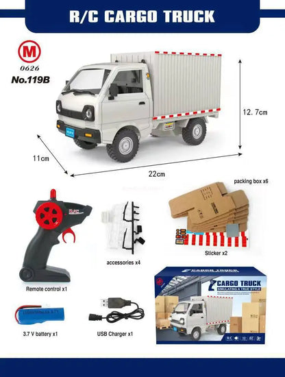 1:10/1:16 WPL D12 RC Car – Simulation Drift & Climbing Truck with LED Lights, Electric Toy Model for Boys Christmas Gift