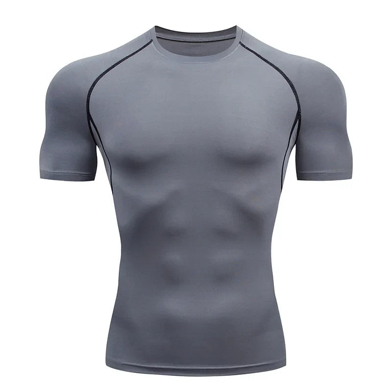 Men's Compression Running Shirt - Short Sleeve Quick Dry Fitness Training T-Shirt Gym Sportswear Top