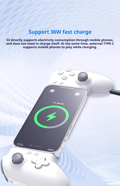 Memo S3 Gamepad Type-C Mobile Controller – Hall Effect Stretching Handle, Joystick for Android, PS Cloud Game, Customized
