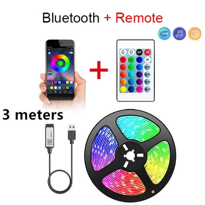 Bluetooth LED Strip Lights – Smart SMD 5050 with APP & Remote Control, Flexible Tape for TV Backlight & Home Decor