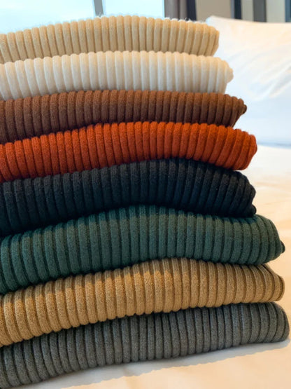 Elegant Women's Turtleneck Sweater - Slim Fit Long Sleeve Knit Pullover in Solid Colors, Korean Chic Fashion