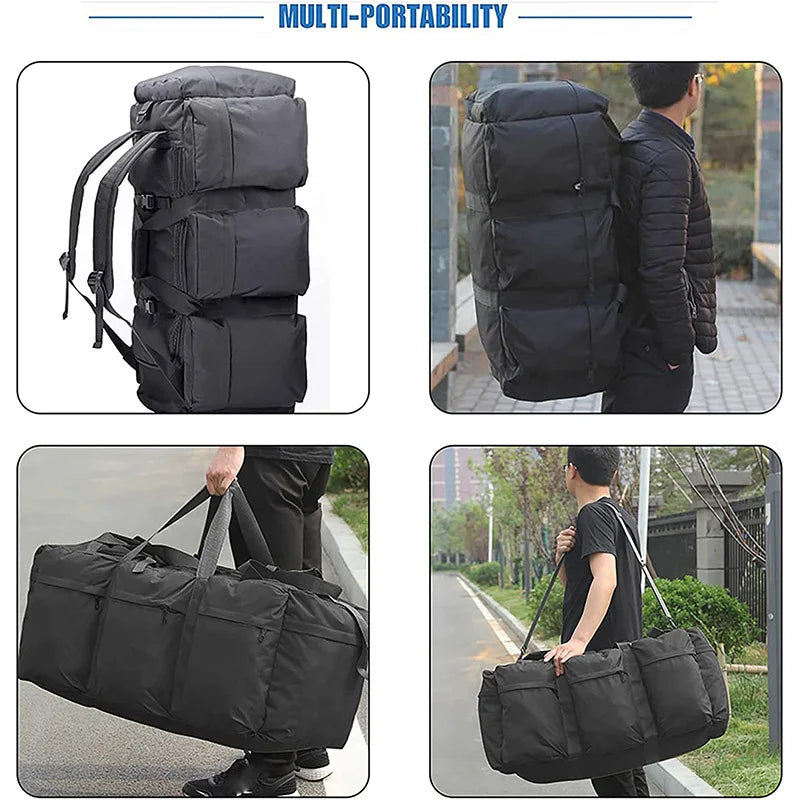 100L Large Travel Backpack & Camping Bag - Tactical Hiking, Trekking & Carry-On Duffel for Men