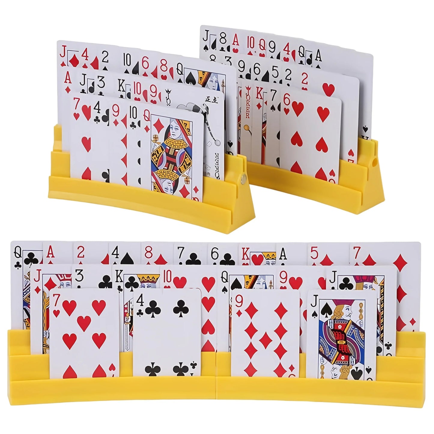 Expandable 3-Layer Card Holder - Upgraded Plastic Playing Card Stand for Carnival Games and Easy Organization