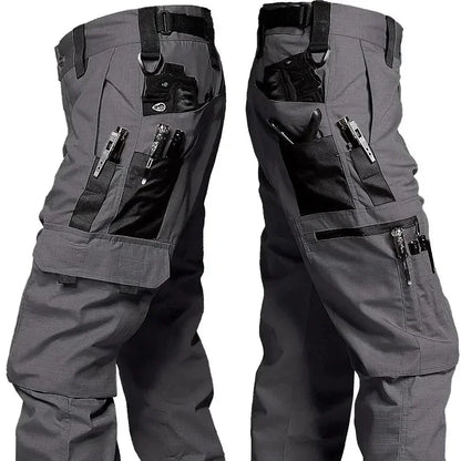 Men’s Tactical Cargo Work Pants - Multi Pocket Waterproof Outdoor Hiking Trousers for Spring Autumn Workwear