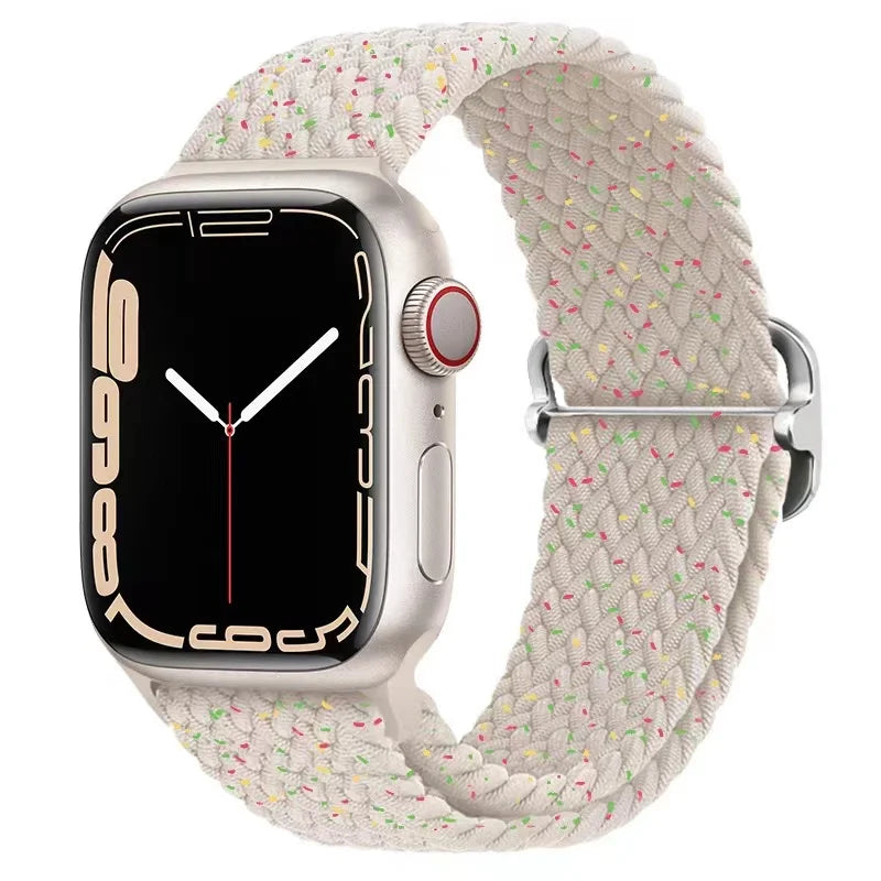 Braided Solo Loop Apple Watch Band – Adjustable Nylon Strap for iWatch Series SE, 4–8 & Ultra (40mm–49mm) Bracelet Wristband