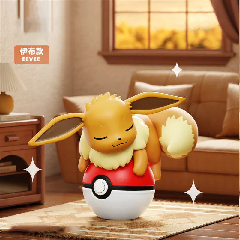 Authentic Pokémon Poké Ball Lying Plush Dolls – Handmade Pikachu & Charmander Figure Model Ornament, Kids Toy & Christmas Gift Collectible