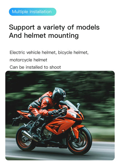 4K Bodycam Action Camera — Mini Full HD Sports Bike & Motorcycle Helmet/Handlebar Camera with WiFi and Long-Lasting Battery