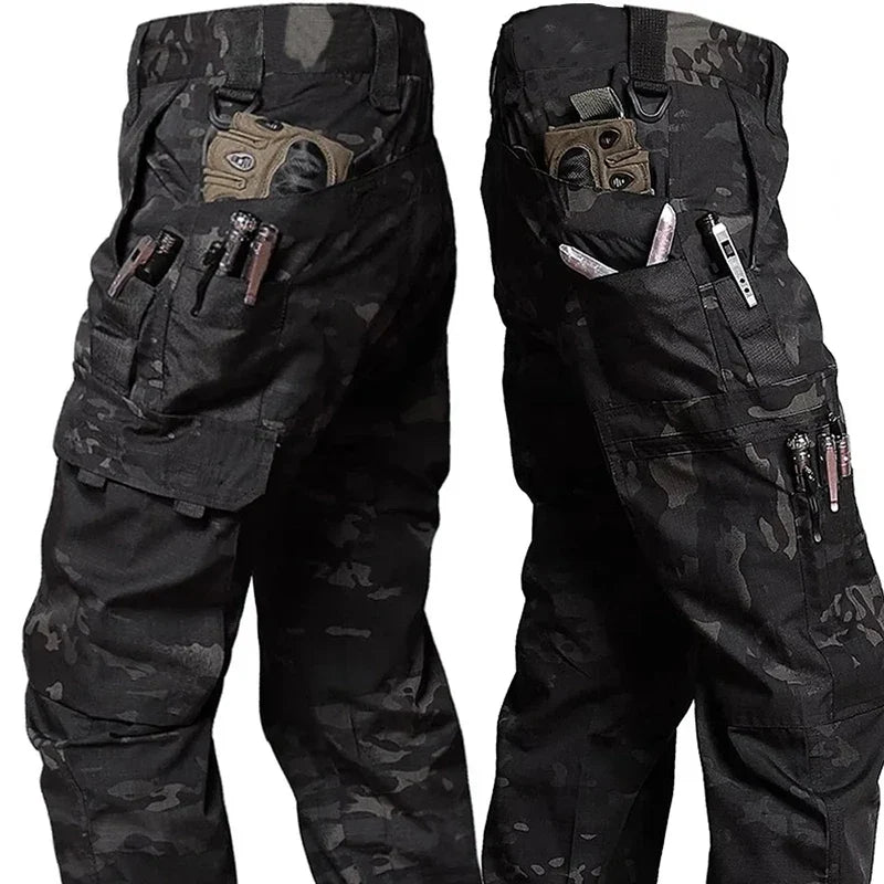 Men’s Tactical Work Cargo Pants – Waterproof Multi-Pocket Outdoor Hiking & Workwear Trousers for Autumn & Spring