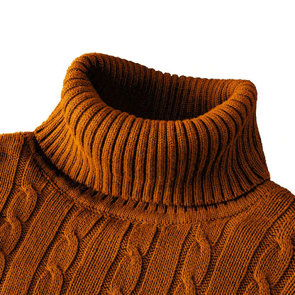 New Turtleneck Sweater for Men - Casual Rollneck Knitted Jumper, Warm Woolen Sweater