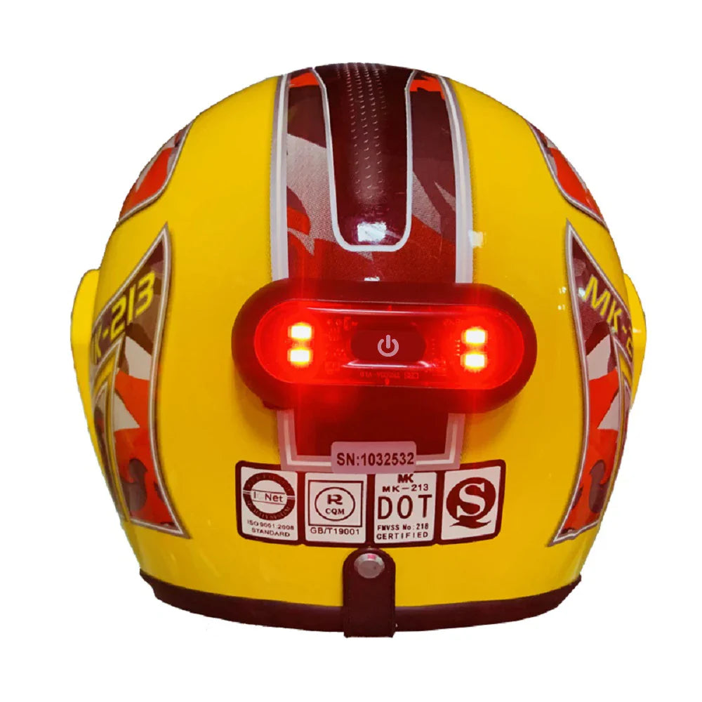 Rechargeable 4-LED Helmet Taillight – Waterproof Motorcycle & Bicycle Safety Warning Rear Signal Light for Night Riding Helmets