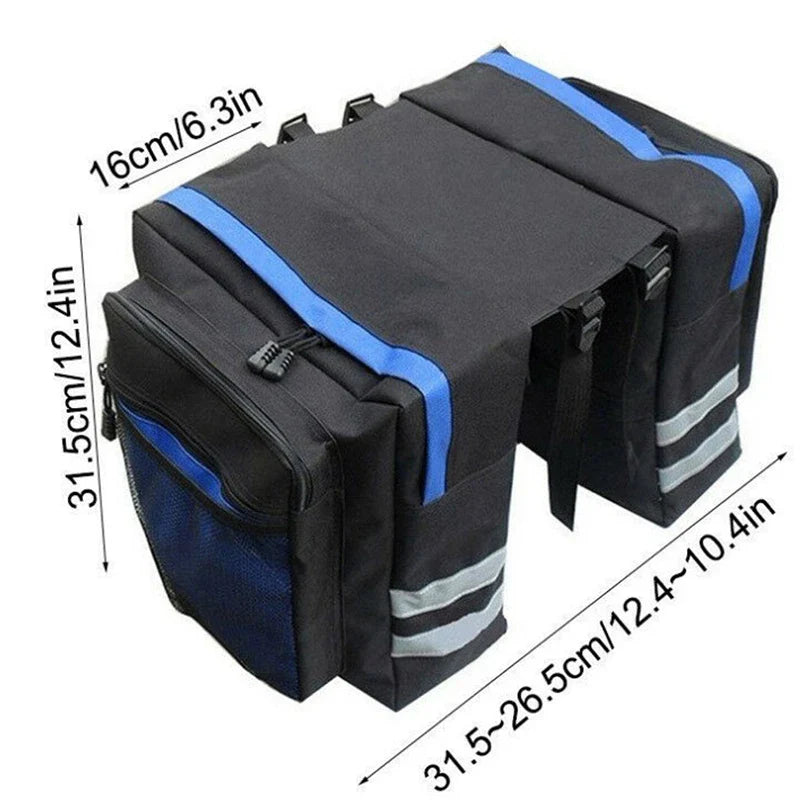 MTB Bicycle Rear Rack Carrier Bag - Durable Double Side Trunk Luggage Pannier, Cycling Travel Seat Bag