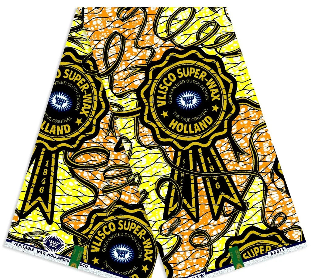 Original African Wax Print Fabric - 6 Yards Soft 100% Cotton Nigerian Ankara Pagne Batik Material
