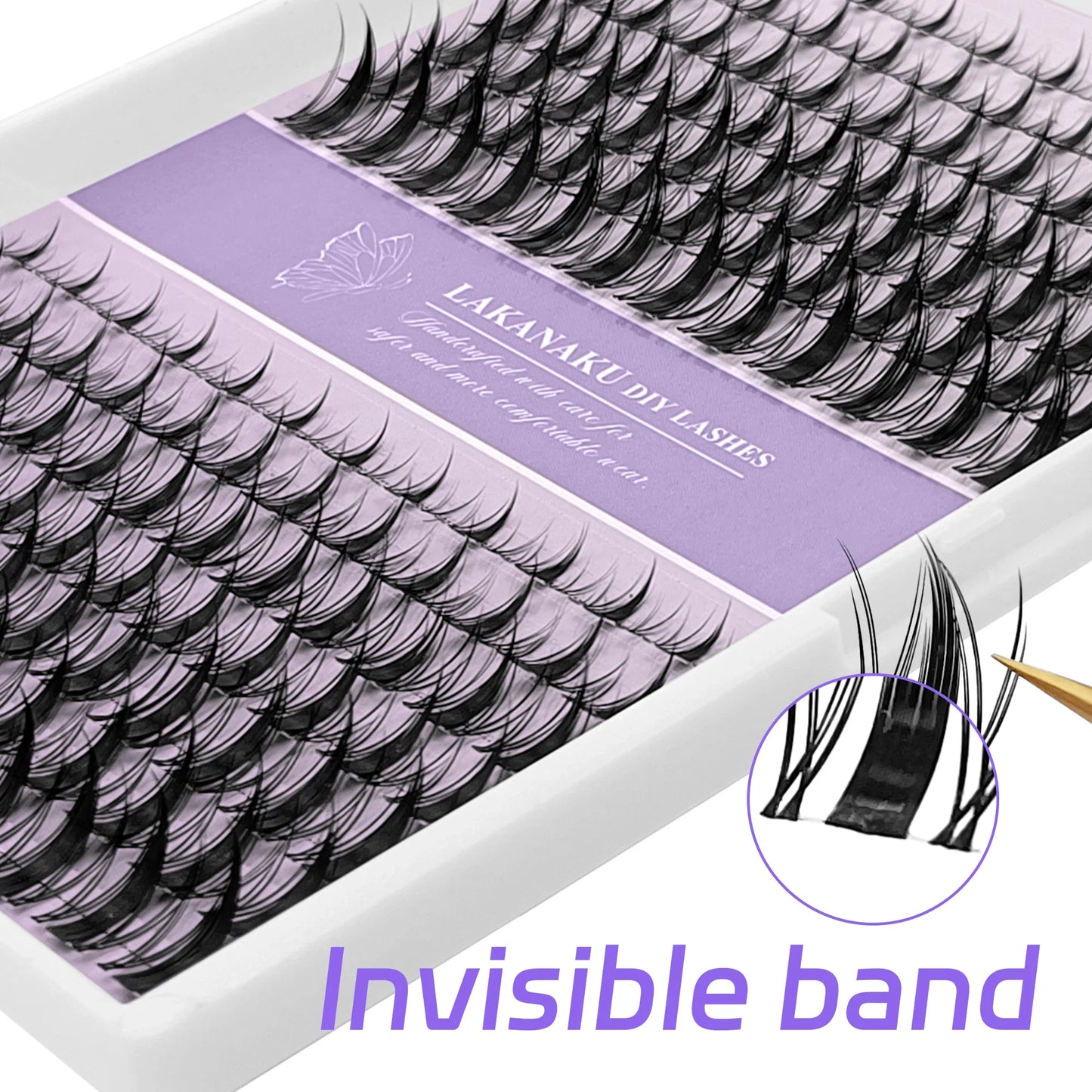 LAKANAKU Invisible Bond Lash Fairy Cluster – Wispy Manga & Manhua Style DIY Eyelash Fans