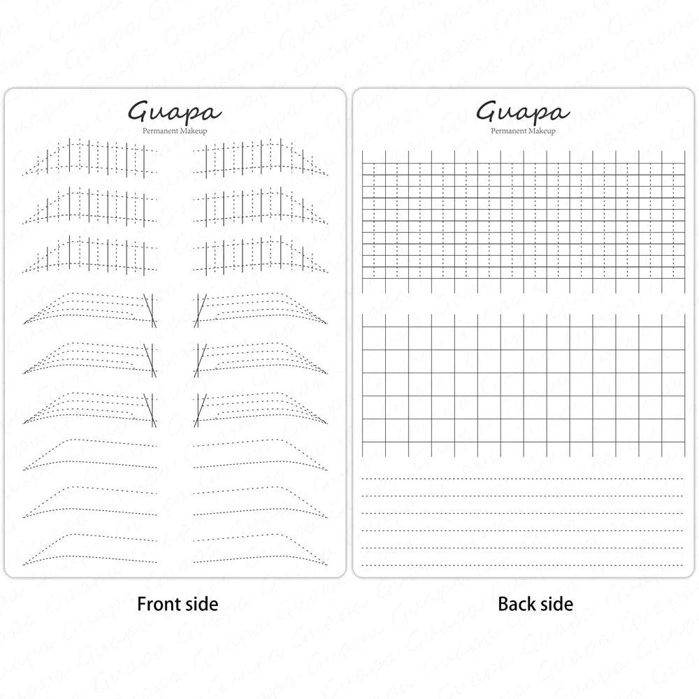 Silicone Practice Skin for Permanent Makeup — Double-Sided Latex Sheet with Brows Design for Hair Stroke Training