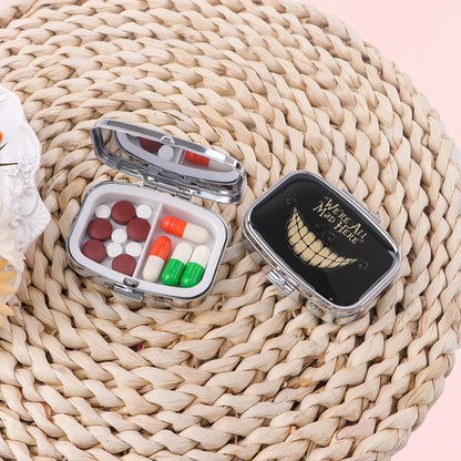 Funny Cat Pill Box - Portable Sealed Mini Medicine Organizer & Compact Storage Case
