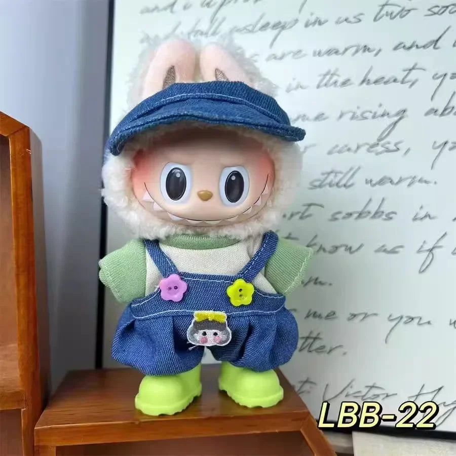 17cm Labubu V1–V2 Trendy Doll Clothes & Accessories – Idol Outfit for Kids Gift