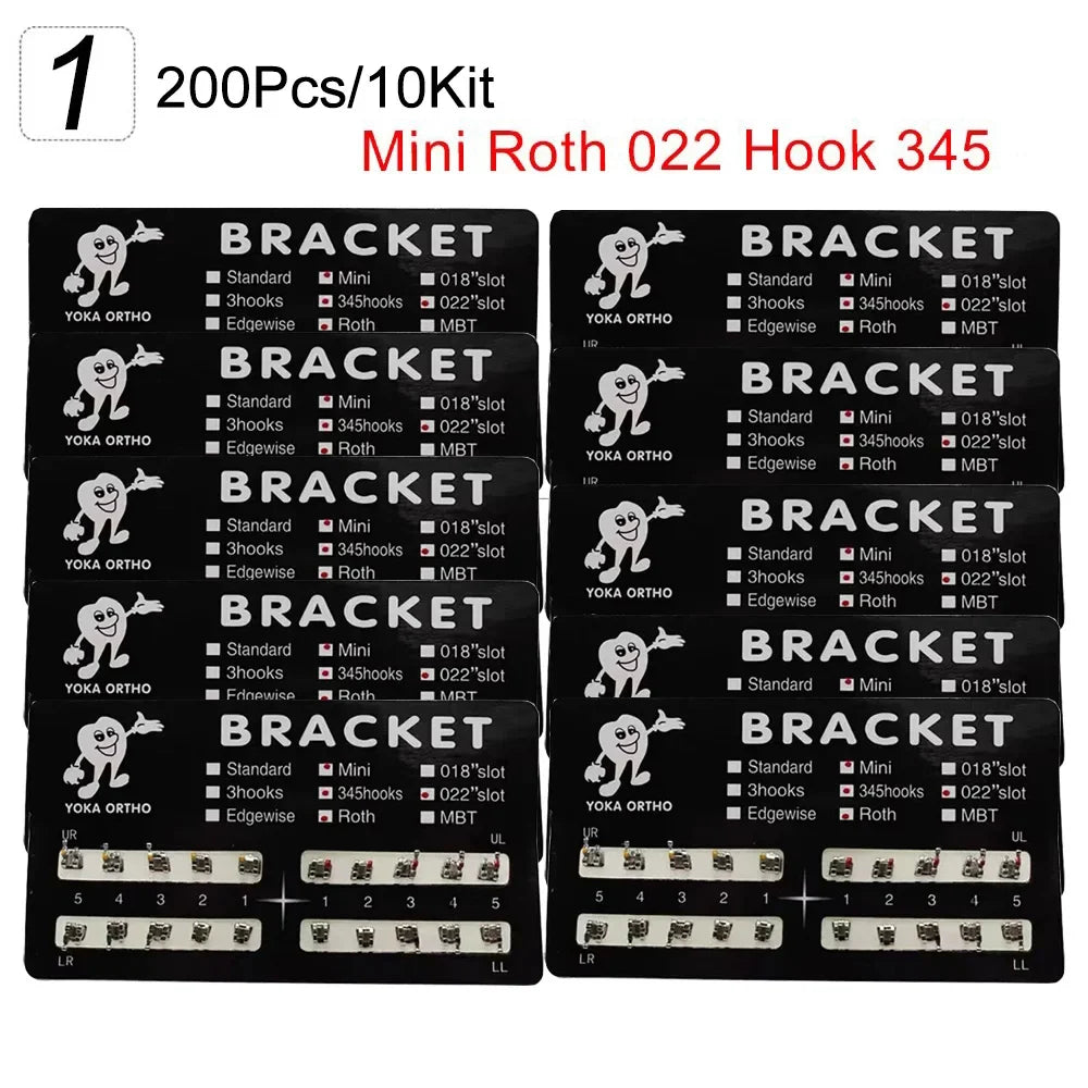 PIORPOY 20PCS Orthodontic Brackets - Mini Roth/MBT 022 Dental Braces Hooks & Treatment Materials
