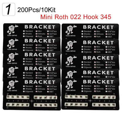 PIORPOY 20PCS Orthodontic Brackets - Mini Roth/MBT 022 Dental Braces Hooks & Treatment Materials