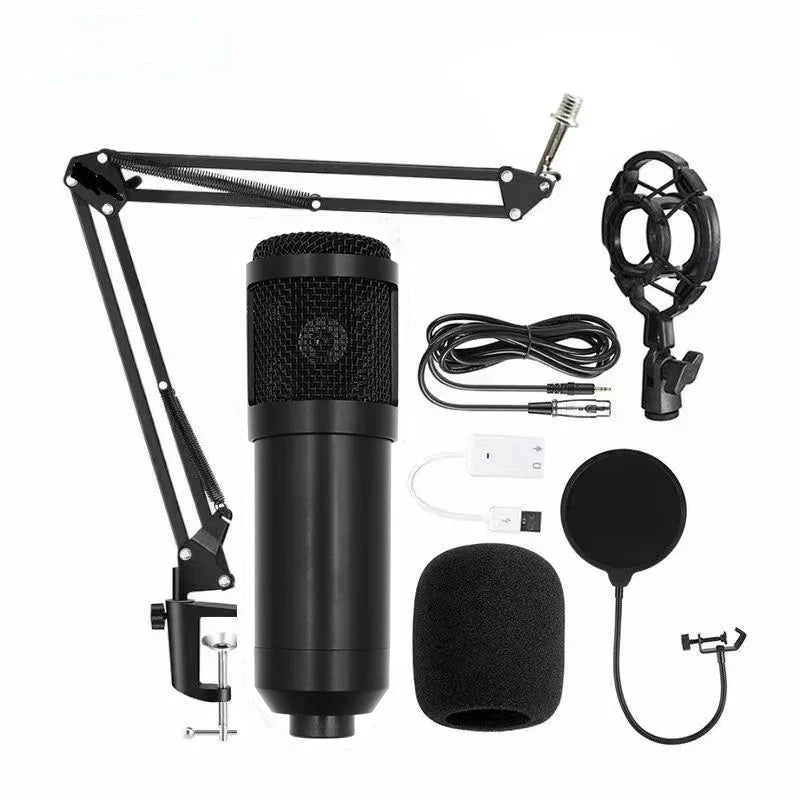 BM800 V8 Sound Card Set – Professional Condenser Microphone for Karaoke, Podcast Recording & Live Streaming