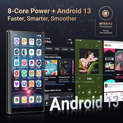 Fanvace 128GB MP3 MP4 Player - Android 13 Touchscreen Media Player with Bluetooth & WiFi