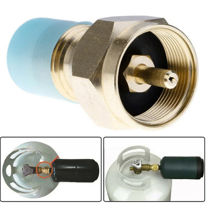 Propane Tank Refill Adapter - Brass Gas Cylinder Canister Filler Coupler