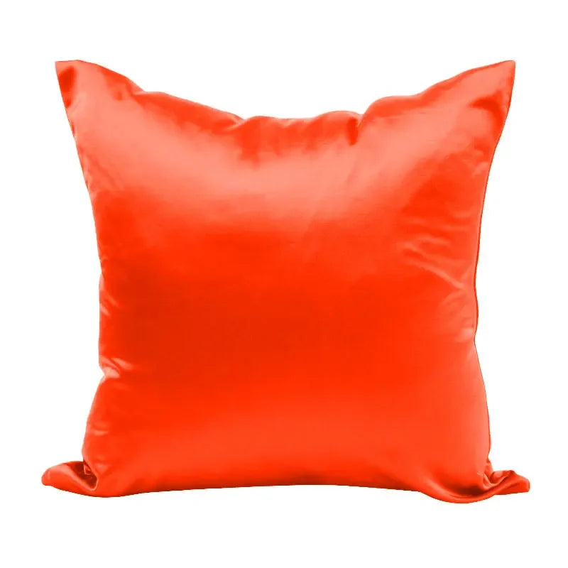 Silky Satin Pillow Cover - Smooth Decorative Cushion Case for Sofa & Bed