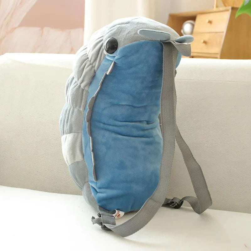 40cm Pill Bug Plush Backpack - Cute Cartoon Stuffed Animal Shoulder Bag for Kids & Girls Birthday Gift