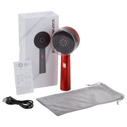 Electric Vibration Massage Comb – Red Light Therapy Scalp Brush with Hair Growth Massage & Anti Hair Loss Oil Applicator