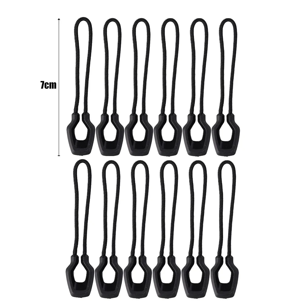 6/12PCS Zipper Pullers — Convenient Zipper Extensions for Jackets, Backpacks, Tents & Knapsack Accessories