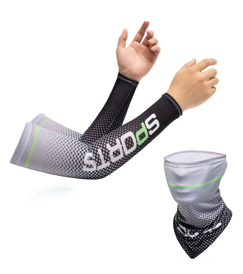 UV Protection Cooling Arm Sleeves - Ice Silk Sunscreen Gloves for Cycling & Outdoor Sports