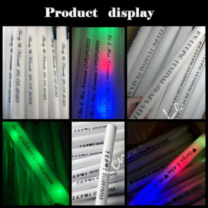 60Pcs RGB LED Glow Sticks – Colorful Foam Cheer Tubes for Dark Light, Birthday, Wedding, and Party Supplies
