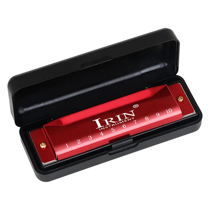 IRIN 10 Hole C Key Harmonica - Colorful Beginner Woodwind Instrument for Music Learning & Performance