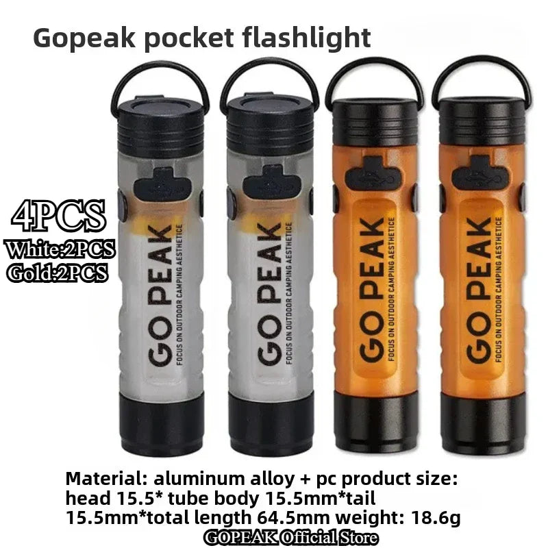 GOPEAK Mini LED Keychain Flashlight – Portable Pocket Clip Light for Outdoor Use, Emergency, Camping & Disaster Relief