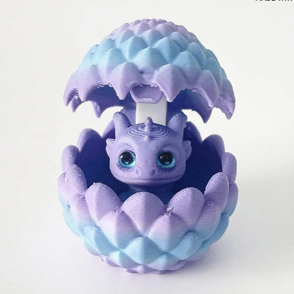 3D Printed Dragon Egg Ornament with Mini Dragon Inside – Decorative Home & Desktop Decor for Furniture and Christmas