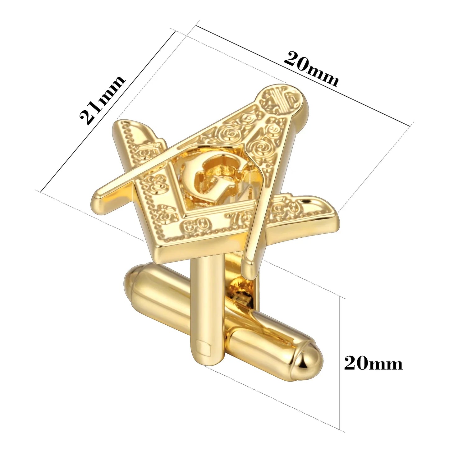Classic Masonic Compass Tie Clip - Golden Freemason Emblem Suit Accessory for Men