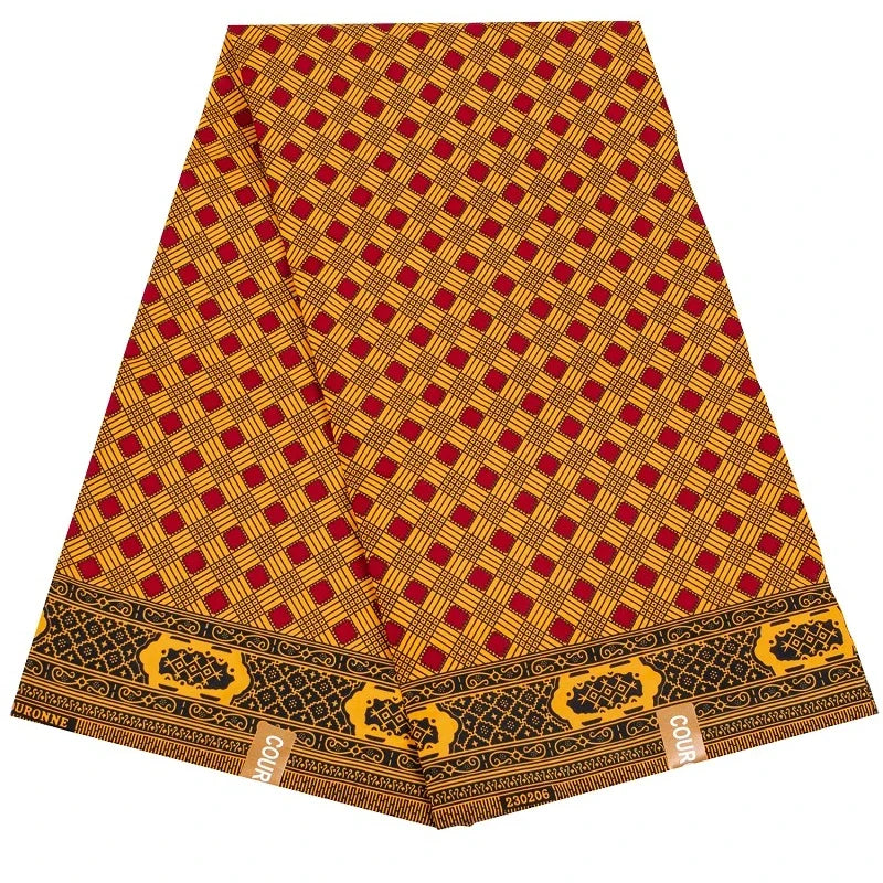 Ankara African Leaf Print Fabric - Real Wax Patchwork Sewing, Craft & DIY Textile Material