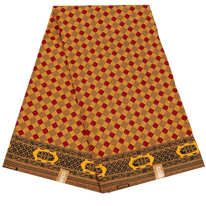 Ankara African Leaf Print Fabric - Real Wax Patchwork Sewing, Craft & DIY Textile Material
