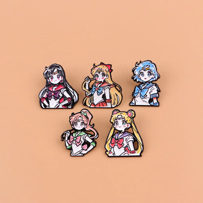 Cute Anime Enamel Pins for Girls – Manga Cartoon Brooches for Backpack, Hat & Cosplay Gifts