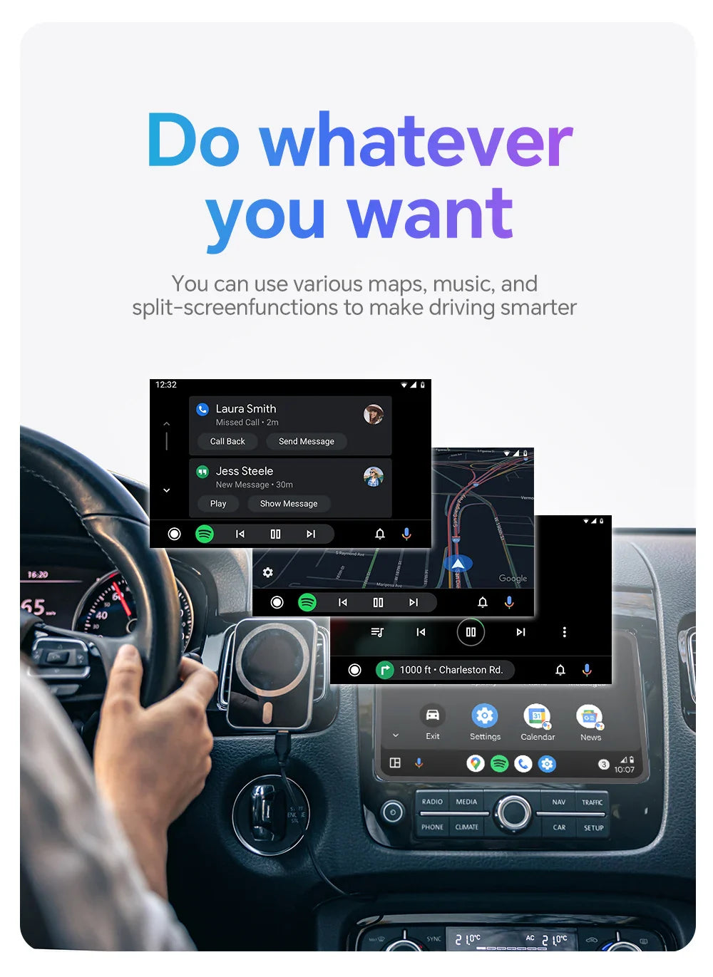 NEW Mini 2 in 1 Wireless CarPlay & Android Auto Adapter – Smart Bluetooth WiFi Dongle, Fast Connect, Plug & Play