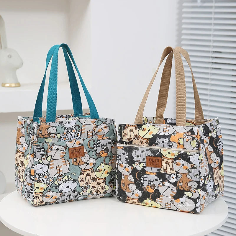 Cute Cartoon Insulated Lunch Bag – Large Capacity Bento Cooler for School, Work & Travel