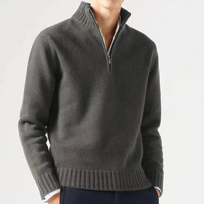 Men's Autumn Turtleneck Sweater - Solid Color Long Sleeve Knit Pullover Casual Warm Daily Coat